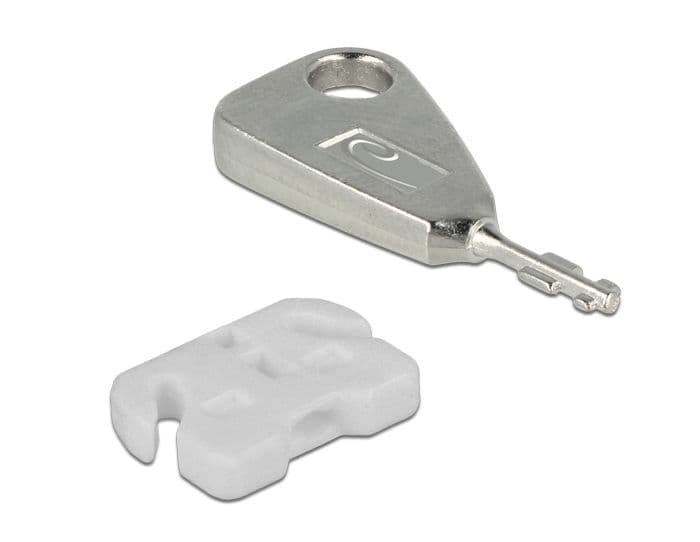 DELOCK - Lås för USB-portar, 5 USB-lås, 2 nycklar, vit