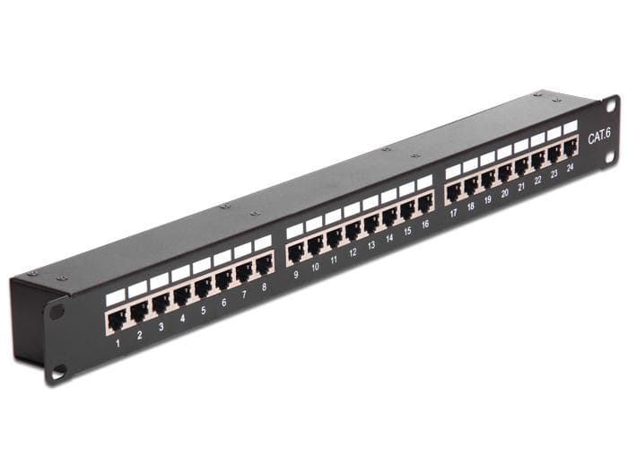 DELOCK - 19" Patchpanel 24P CAT6 Black