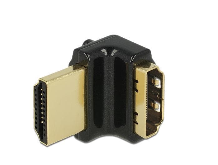 DELOCK - HDMI-adapter, 19-pin ho-ha, vinklad 90° uppåt,  svart
