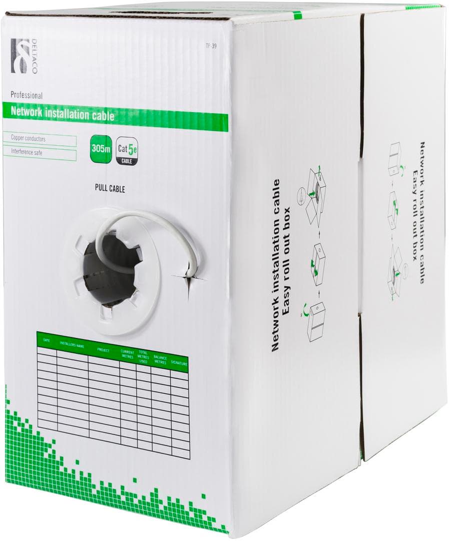 DELTACO - UTP installation cable Cat.5e 305m , white