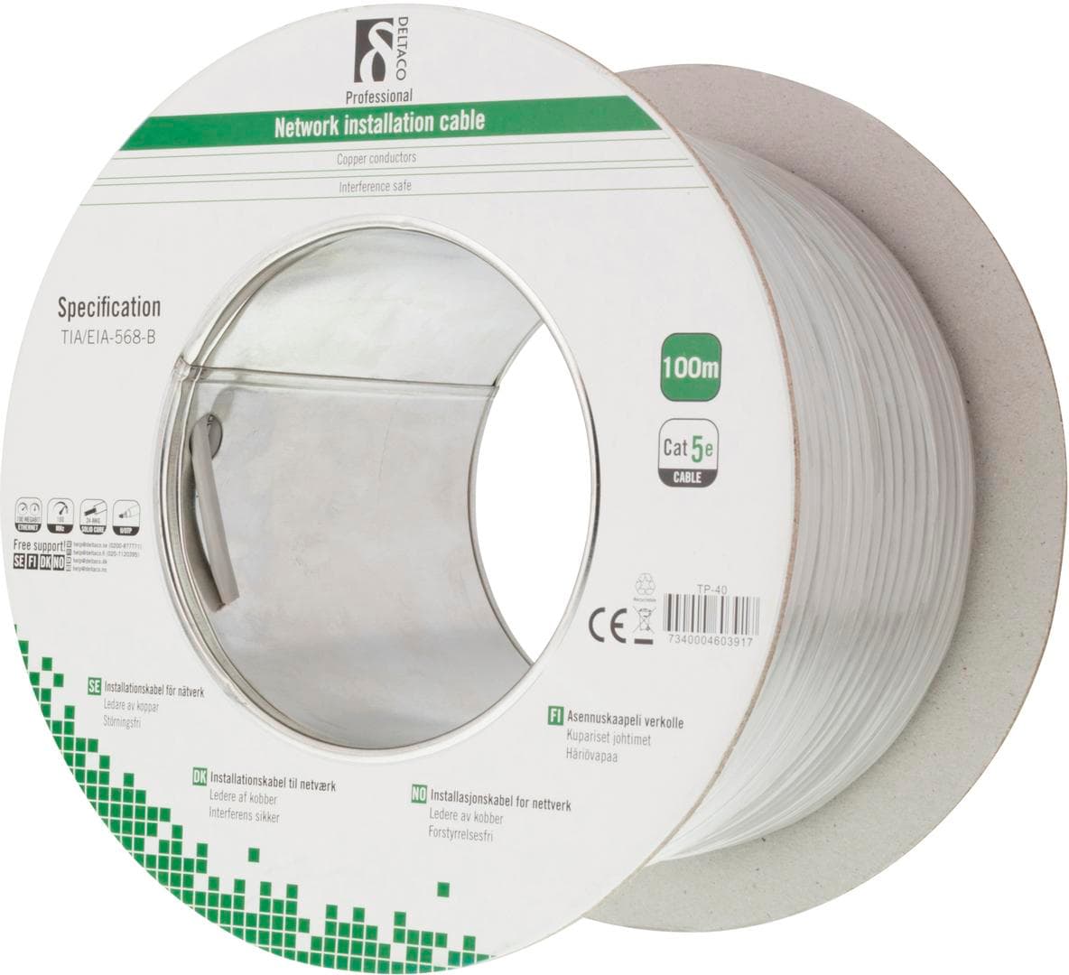 DELTACO - UTP installation cable Cat.5e 100m