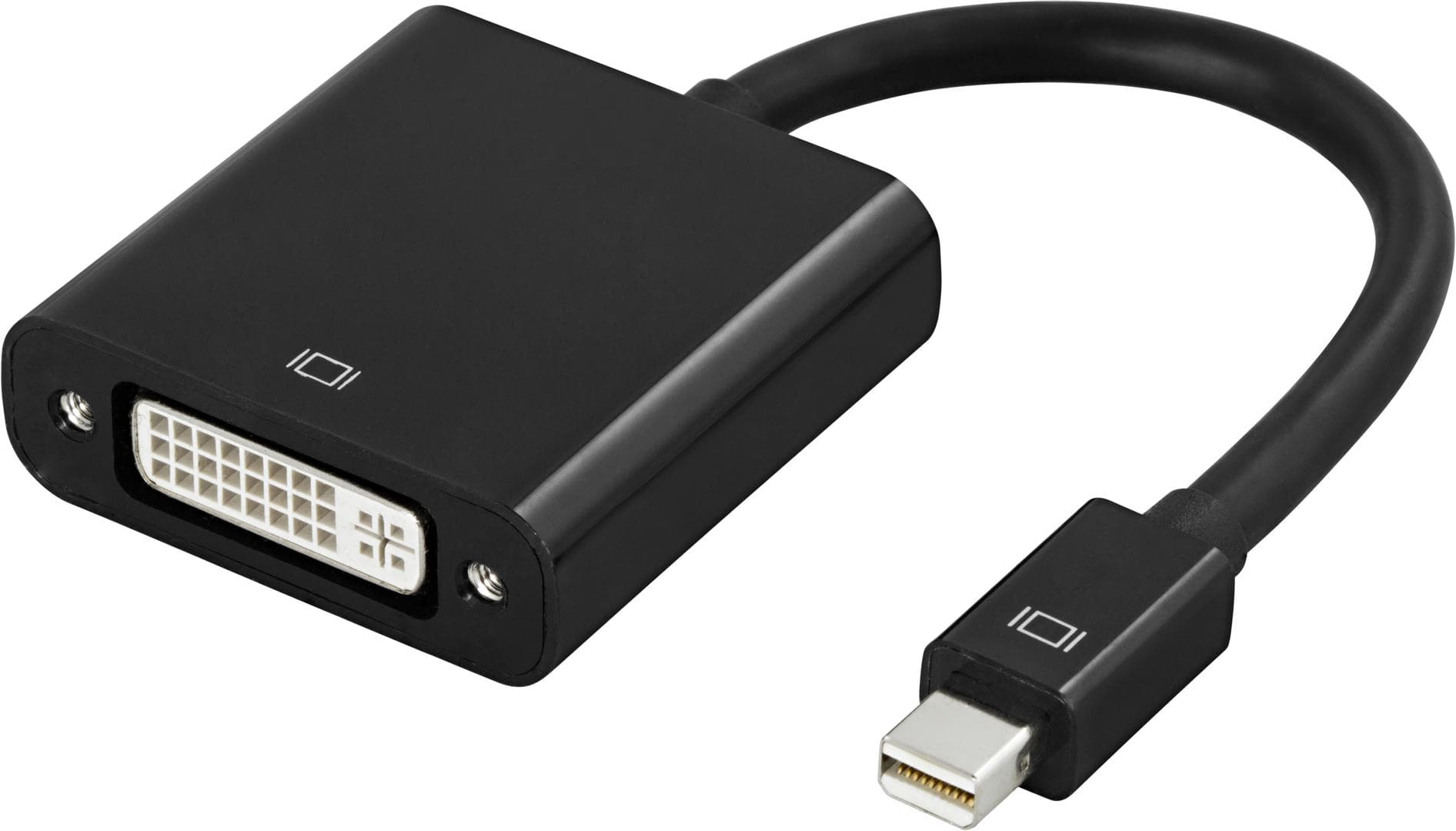 DELTACO - mini DisplayPort till DVI-D adapter, Full HD i 60hz, 9 Gb/s