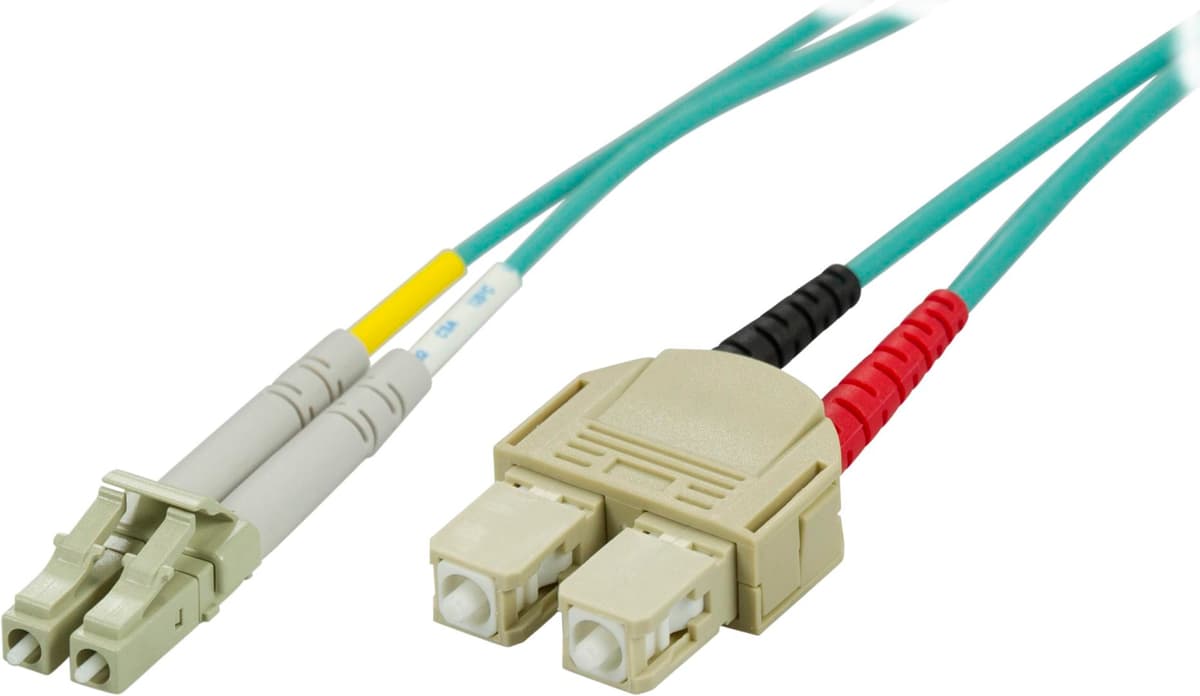 DELTACO - OM3 fiber cable LC - SC, duplex, multimode, 50/125, 7m