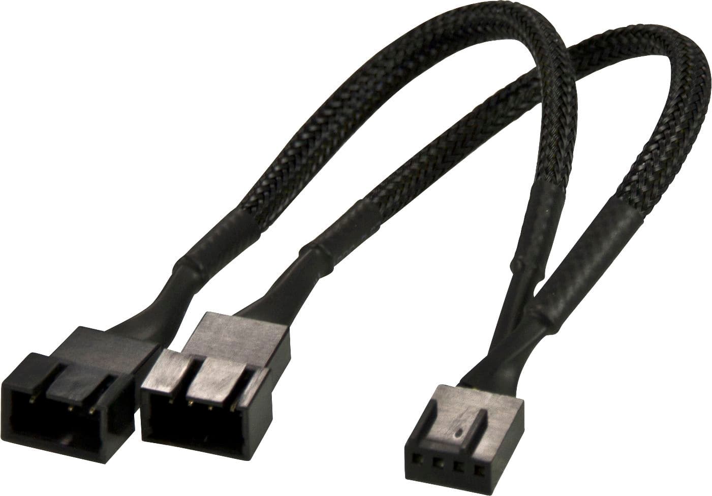 AKASA - splitter för PWM-fläktar,1x4-pin ha till 2x4-pin ho, svart