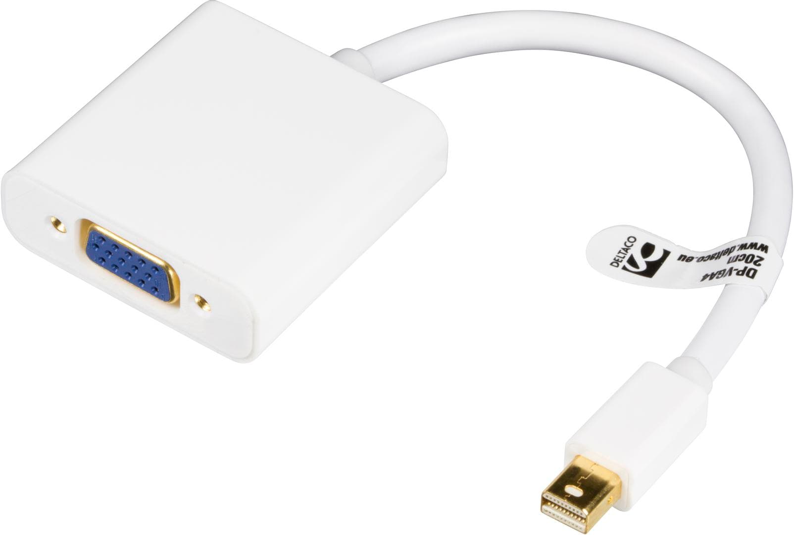 DELTACO - DisplayPort adapter Gray White