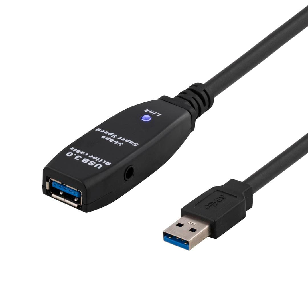 DELTACO - USB 3.0 USB extension cable 3m Black