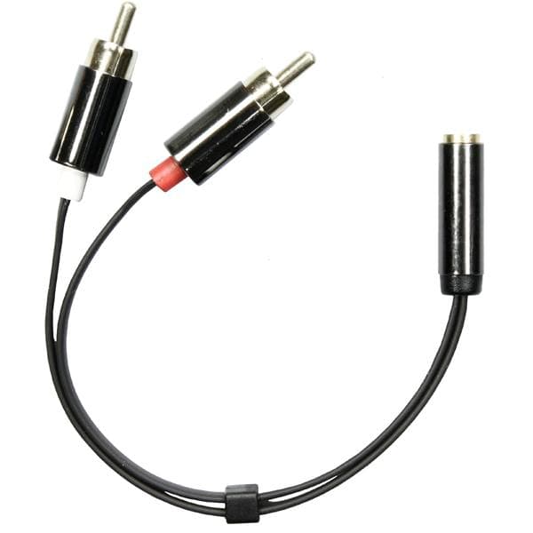 DELTACO - audio adapter, 3.5mm stereo female to 2xRCA male, 0.1m, black