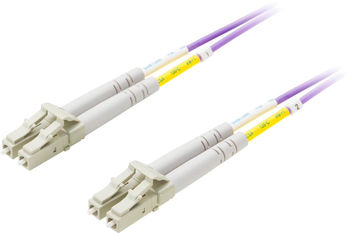 DELTACO - OM4 fiber cable LC - LC, UPC, duplex, multimode, 50/125, 5m