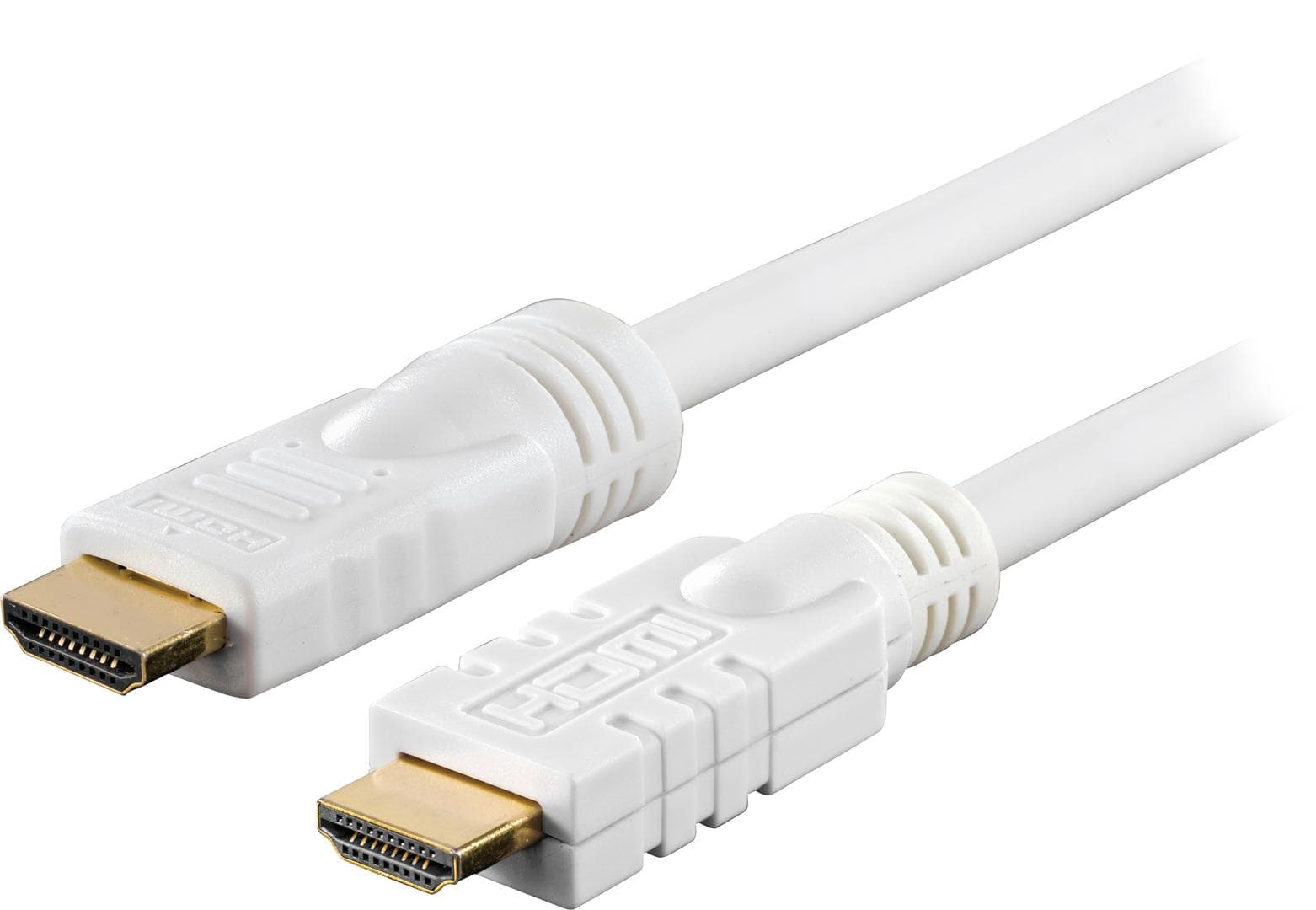 DELTACO - Active HDMI cable, HDMI High Speed with Ethernet, 15m, white