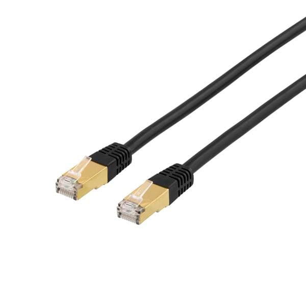 DELTACO - S / FTP Cat7 patch cable, LSZH (halogen free), 10m, black