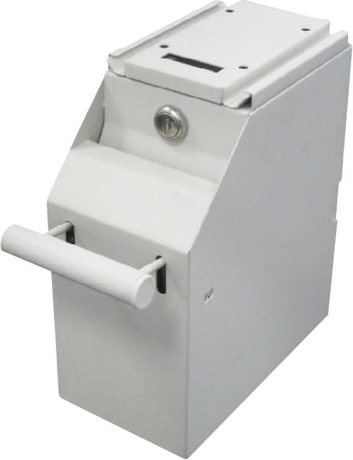 DELTACO - Deposit box for banknotes, 4 keys, fittings for hanging, beige
