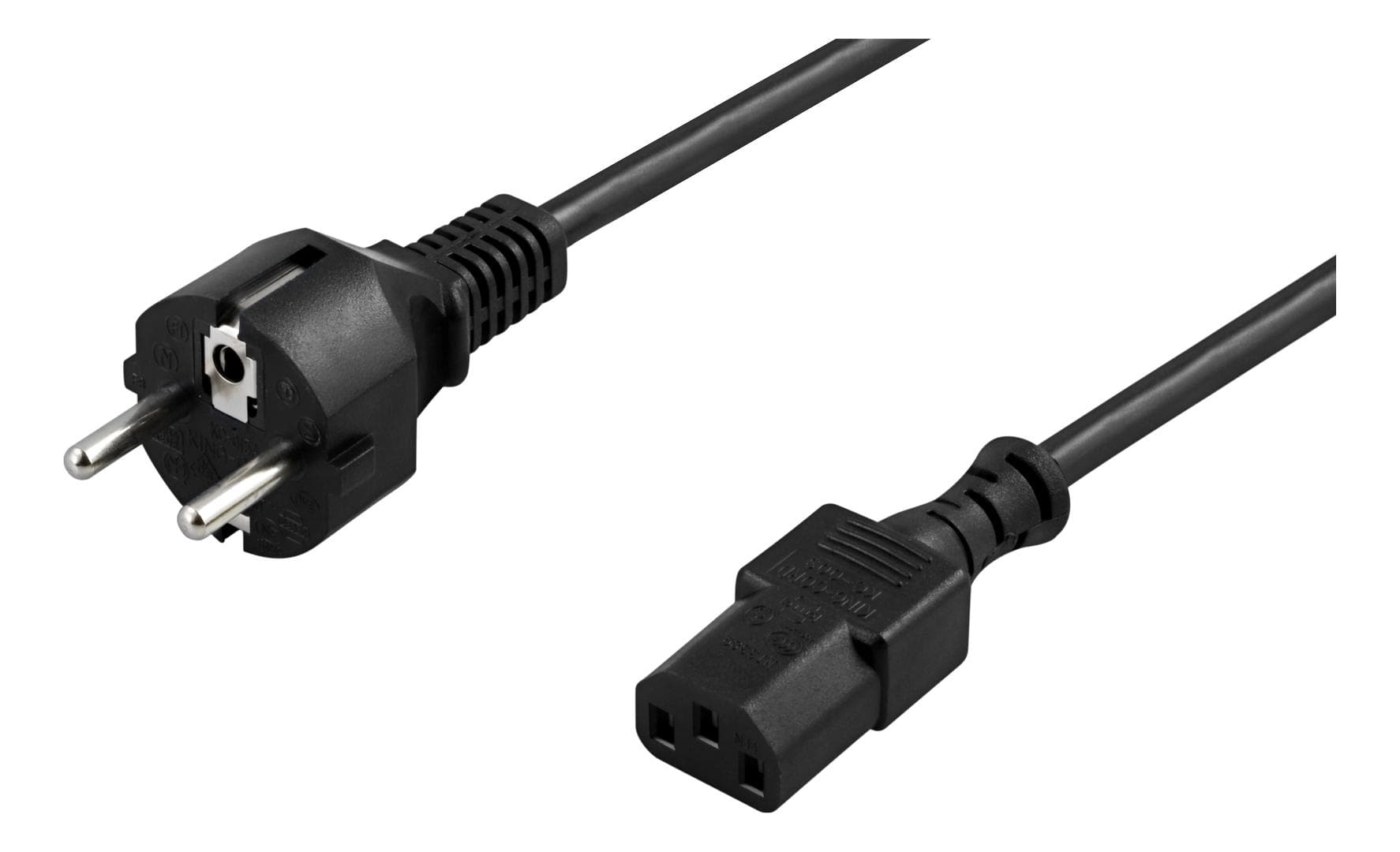 DELTACO - grounded power cable, CEE 7/7 to IEC 60320 C13, 10m, black