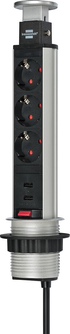 BRENNENSTUHL - Tower Power Bord 3 x CEE 7/4, 2 USB