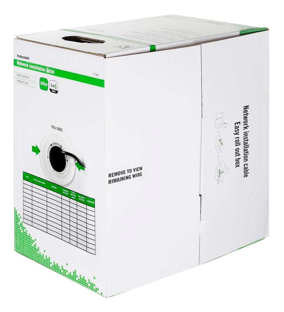 DELTACO - U/UTP Cat6 installation cable, for outdoor use, 305m, black