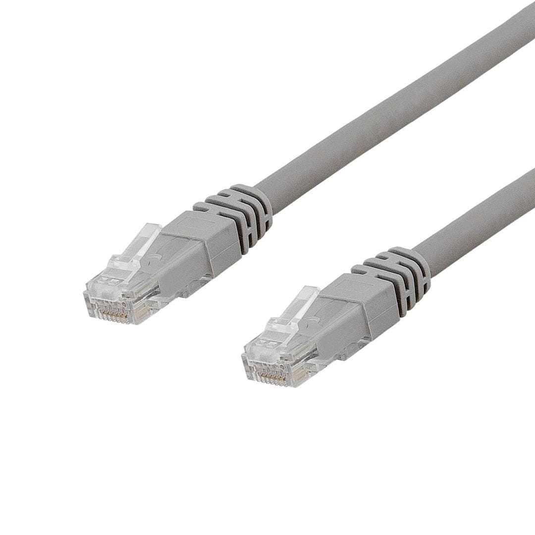 DELTACO - U/UTP Cat6a patch cable, LSZH, 25m, Grey