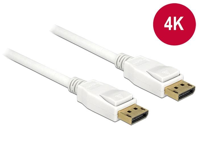 DELOCK - DisplayPort kabel Hvid 3m