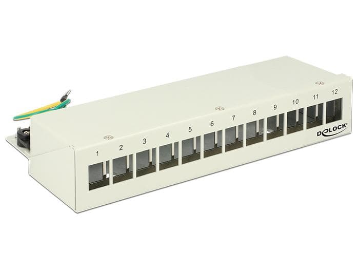 DELOCK - Keystone Desktop Patch Panel 12 Port grey