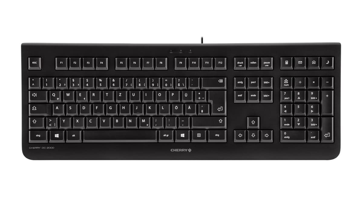 CHERRY - DC 2000, standardtangentbord inkl. 3-knappars mus, svart