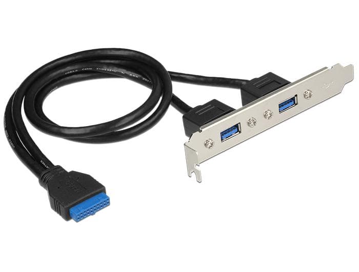 DELOCK - Slot bracket 1 x 19 pin USB 3.0 pin header female internal > 2 x USB 3.0 Type-A female external