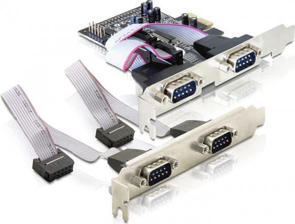 DELOCK - PCI-Express x1 kort, Seriell RS-232, 4xDB9ha