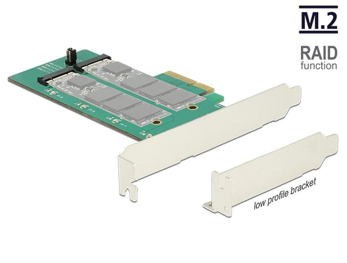 DELOCK - PCI Express Card>2 x internal M.2 Key B with RAID-Low Profile Form
