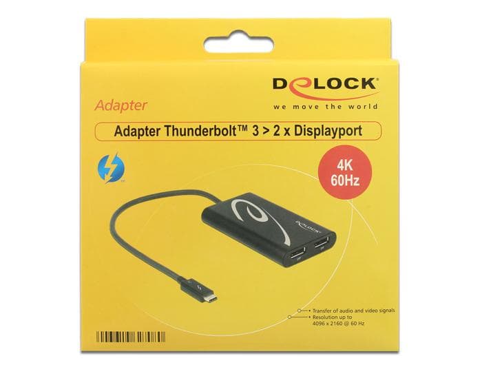 DELOCK - 62708 Adapter Thunderbolt™ 3 male to 2xDisplayport female 4K