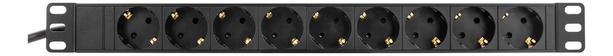 DELTACO - power outlet, 9xCEE 7/4, 1xCEE 7/7, pet-protected, 3m, black