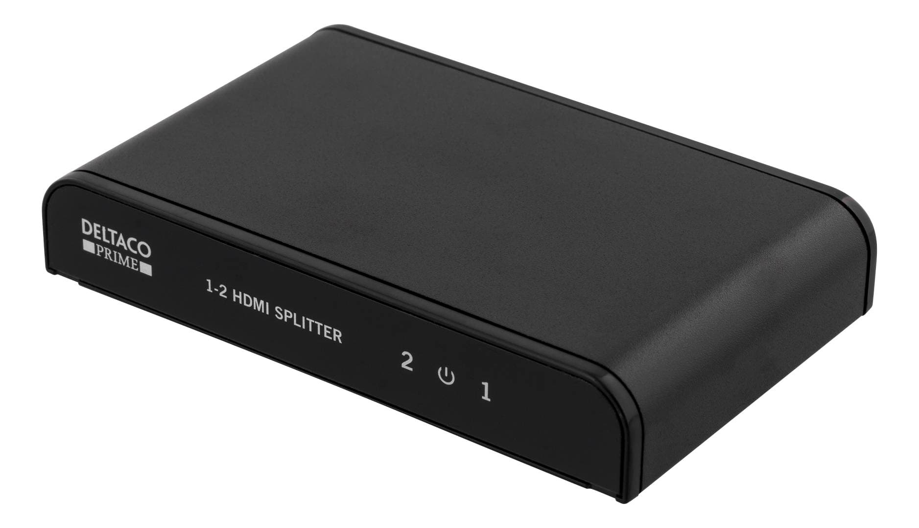 DELTACO - PRIME HDMI splitter, 1 in, 2 out, HDMI 2.0, 4K, UHD, 3D, black