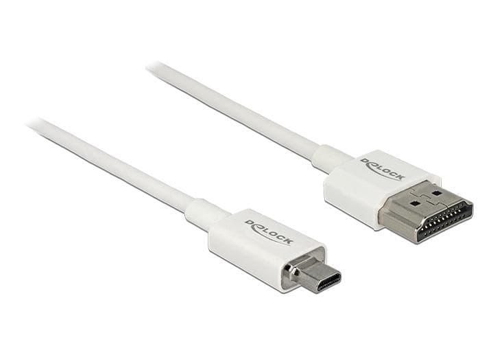 DELOCK - HDMI med Ethernet-kabel HDMI 25cm Hvid