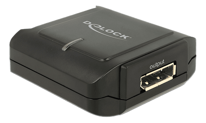 DELOCK - Displayport 1.2 Repeater, 4K at 60 Hz, 7.1 sound, black