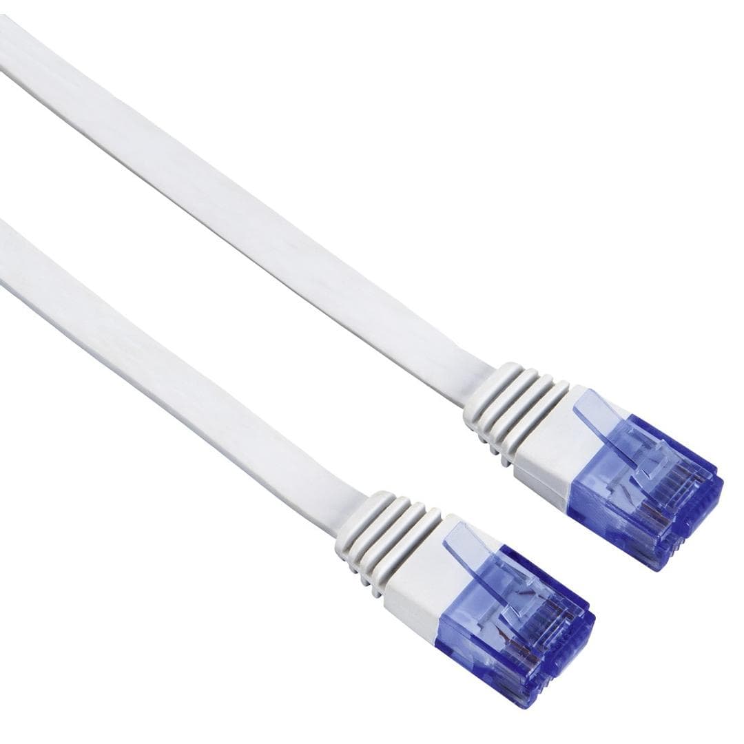HAMA - Nettverkskabel CAT6 UTP Flat Hvit 10m