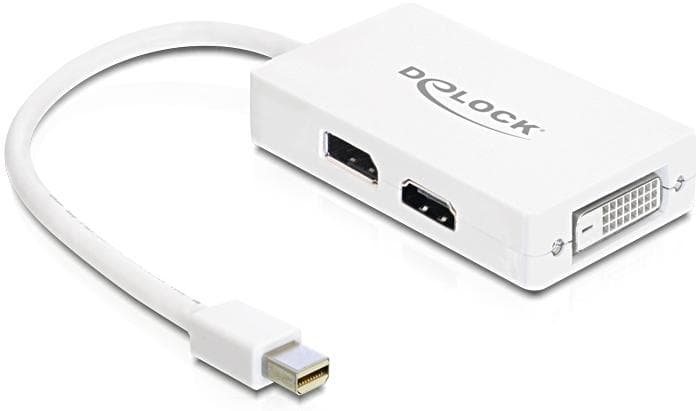 DELOCK - Mini DisplayPort till DVI/HDMI/DisplayPort, 0,1, vit