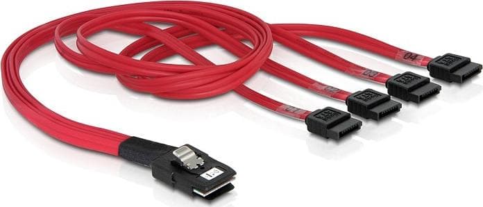 DELOCK - Multilane SAS-kabel SFF8087 till 4xSATA 7-pin, 50 cm
