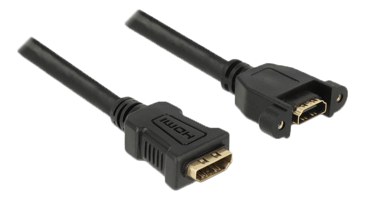 DELOCK - Cable HDMI-A female > HDMI-A female panel-mount 4K 30 Hz 1 m