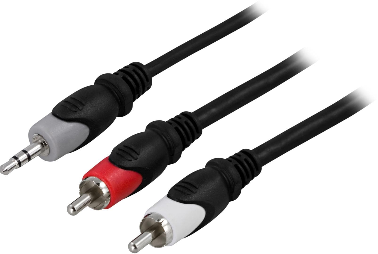 DELTACO - Audio cable, 3.5mm male - 2xRCA male 10m