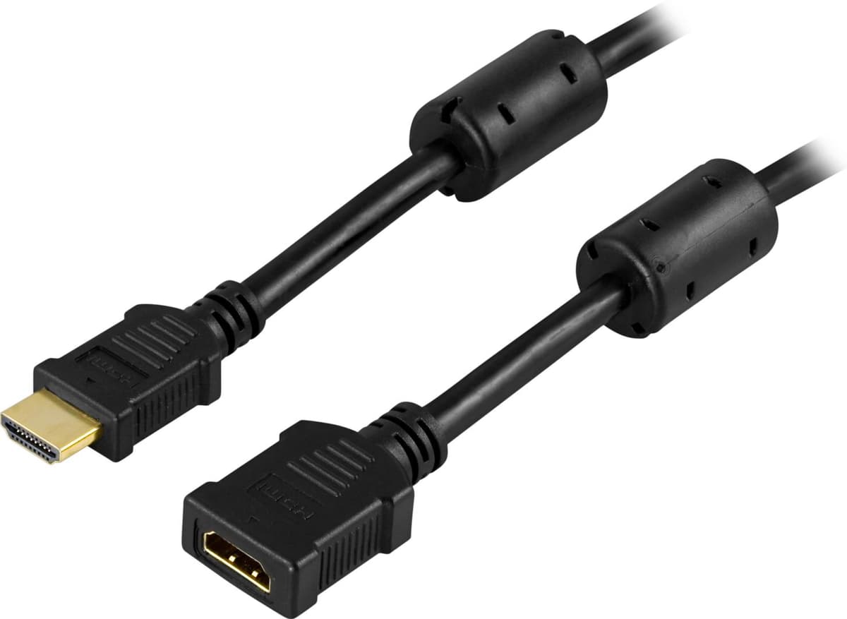 DELTACO - HDMI 1.3 extension cable, HDMI Type A male - female, 5m, black