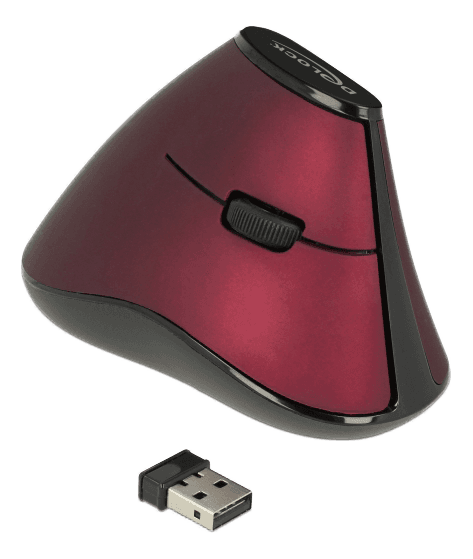 DELOCK - Ergonomic vertical optical 5-button mouse 2.4 GHz wireless