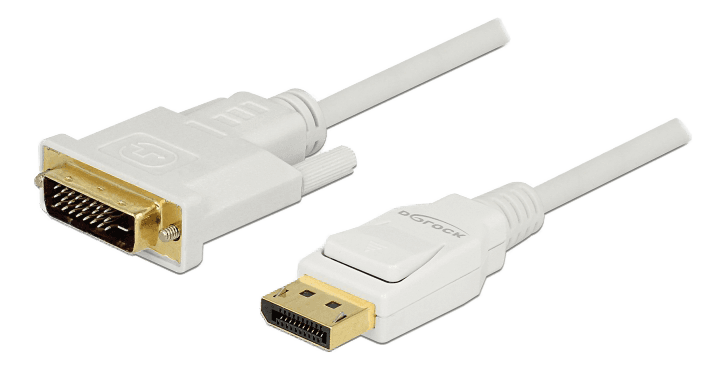 DELOCK - Cable Displayport 1.2 male > DVI 24+1 male passive 2 m white