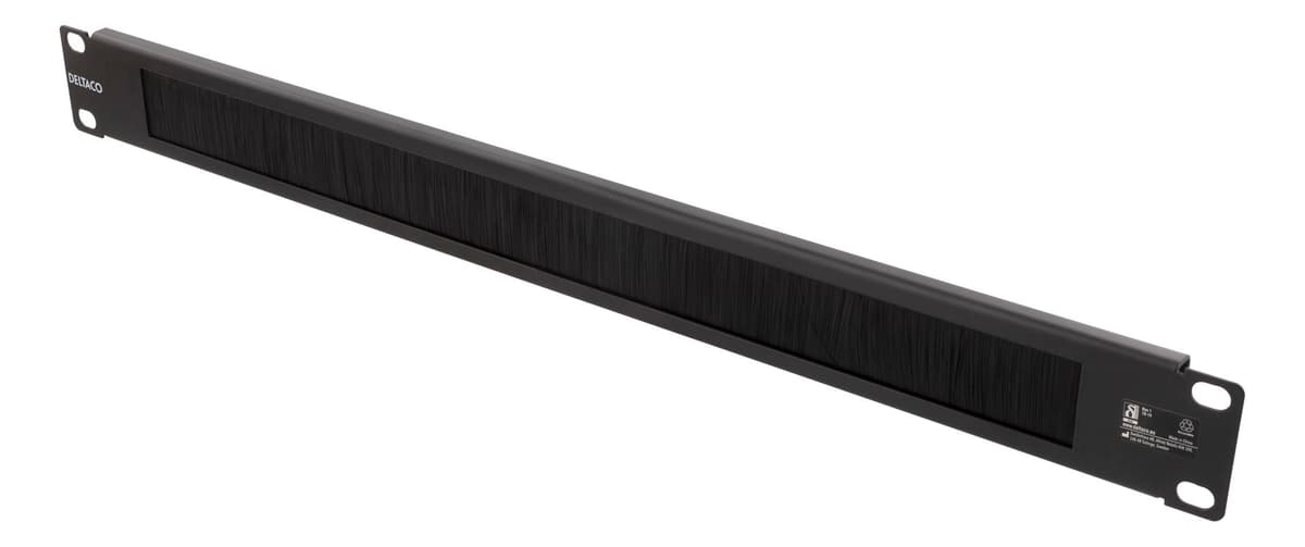 DELTACO - 19'' 1U Metal Cable Management with brush in the middle