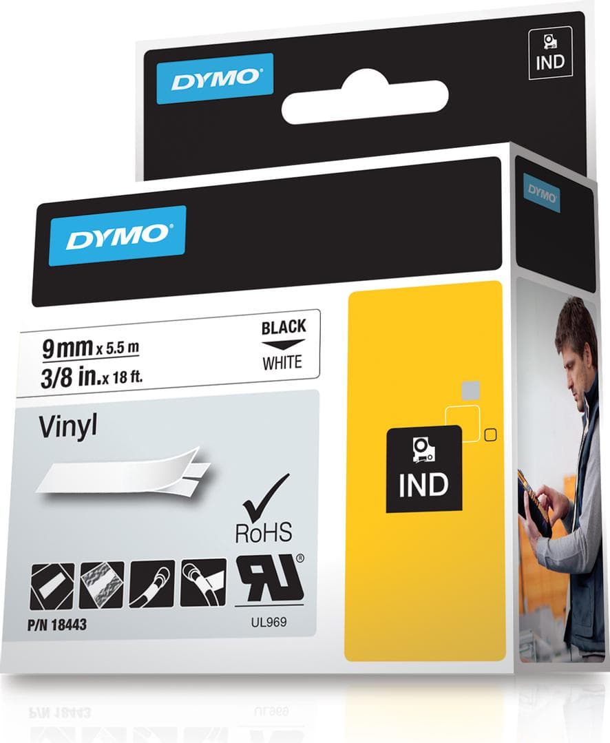 DYMO - VINYL TAPE 3/8IN WHITE