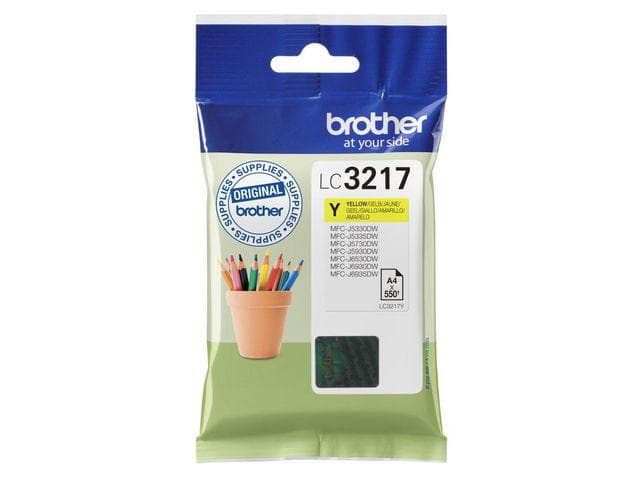 BROTHER - LC-3217Y INK CARTRIDGE YELLOW APP 550 PAGES ISO STANDARD 24711 SUPL