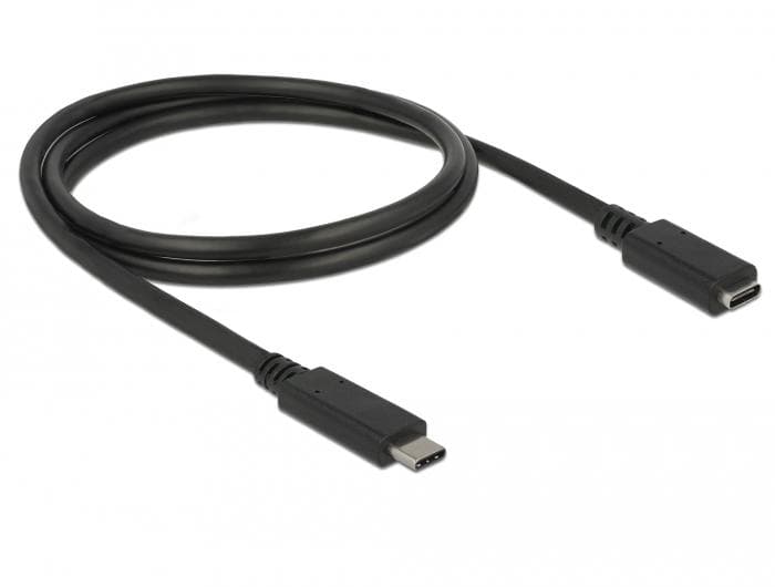 DELOCK - Extension cable SuperSpeed USB (USB 3.1 Gen 1) USB Type-Câ?¢ male > female 3 A 1.0 m black