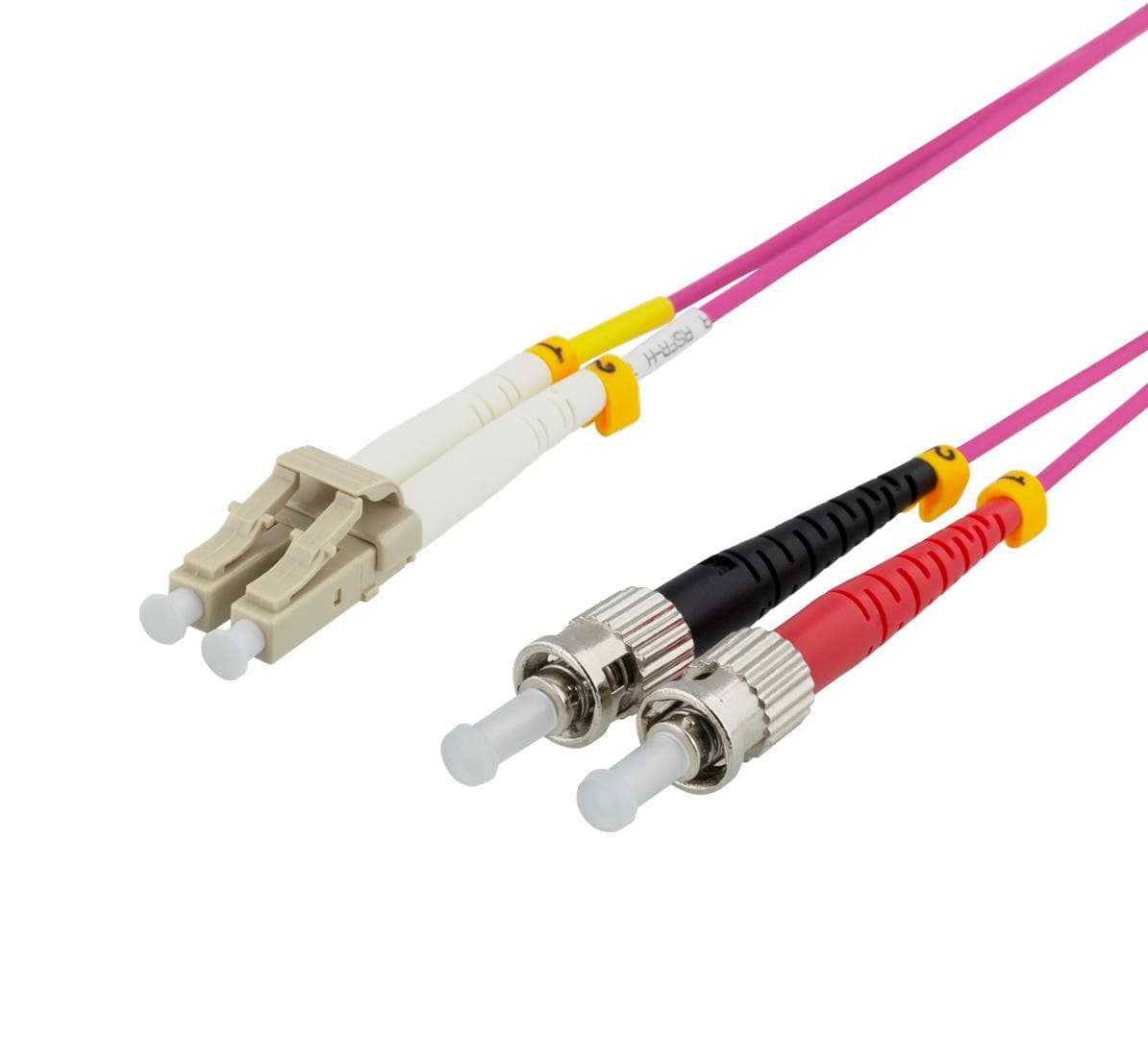 DELTACO - Fiber cable, 5m, LC-ST Duplex, 50/125, pink