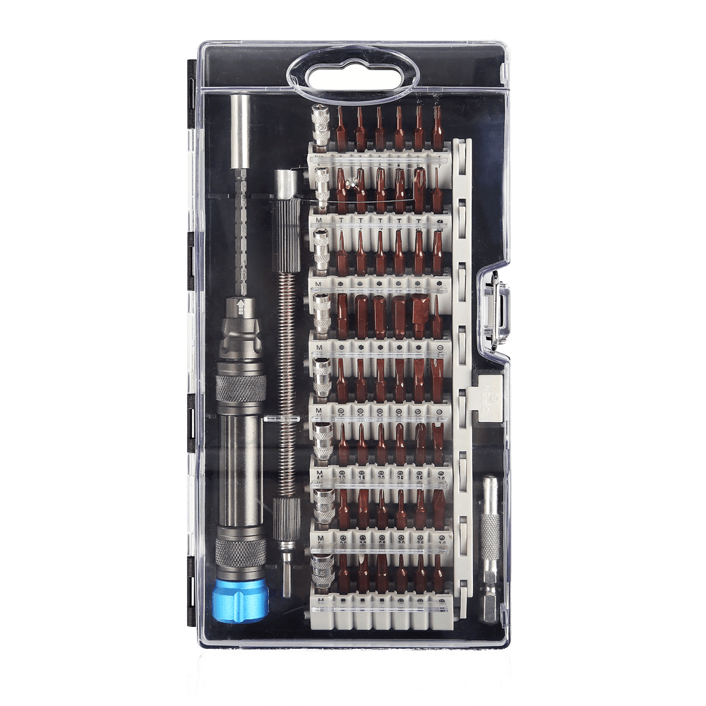 DELTACO - Professional Screwdriver set, 58 parts, Extension bar, CRV socket, bla