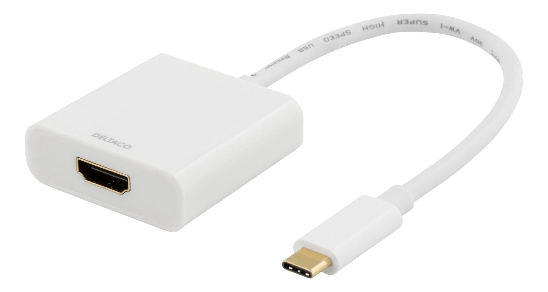 DELTACO - USBC to HDMI 4Kx2K 30Hz white blister