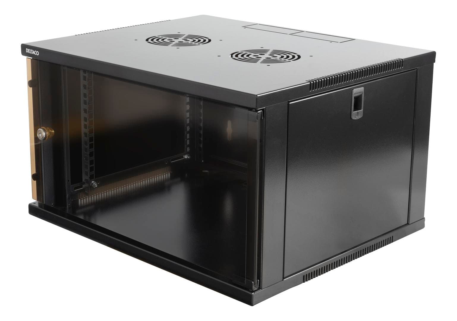 DELTACO - 19” cabinet, 6U, 540x450mm, standing or wall mount, glass door