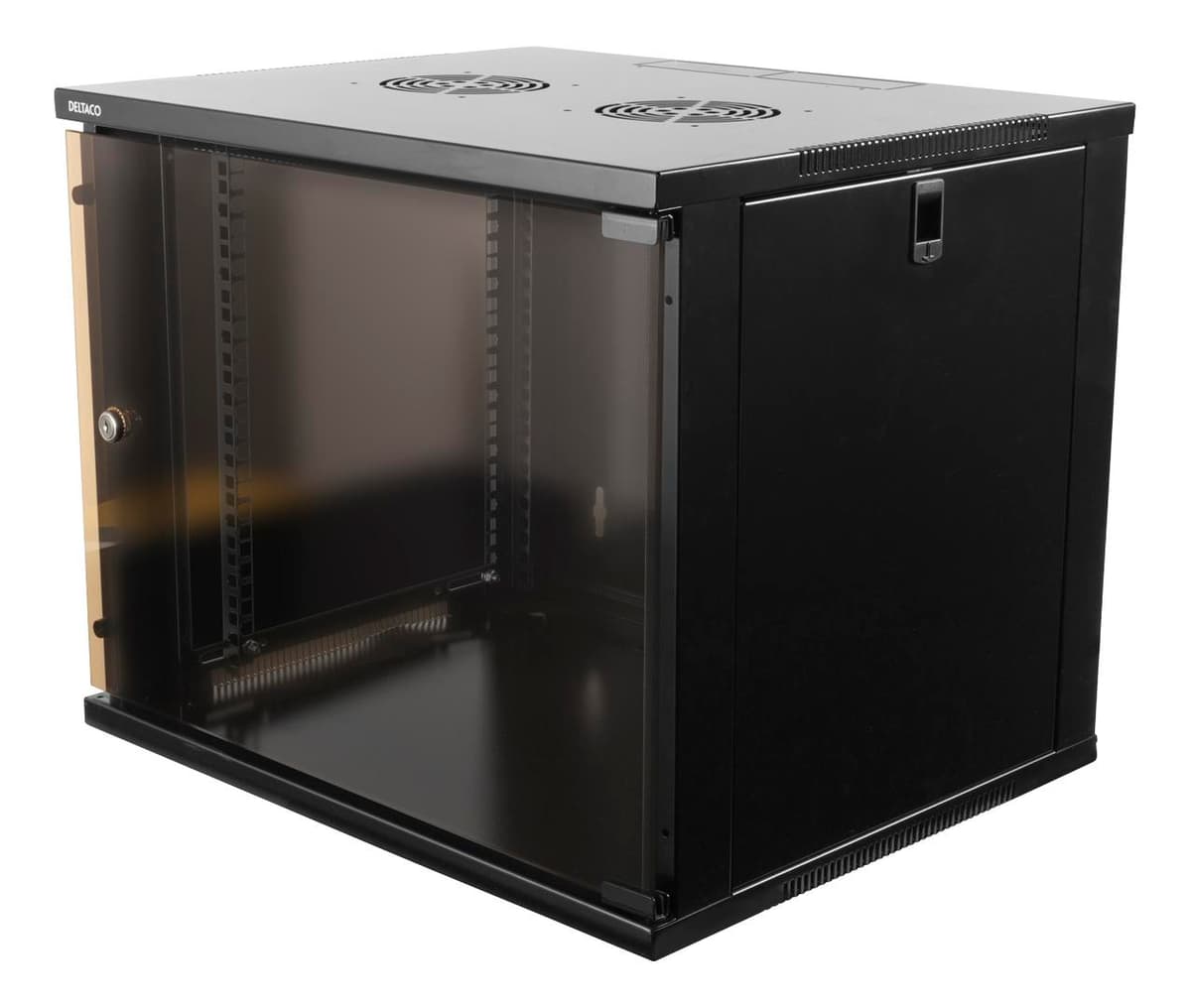 DELTACO - 19” cabinet, 9U, 540x450mm, standing or wall mount, glass door