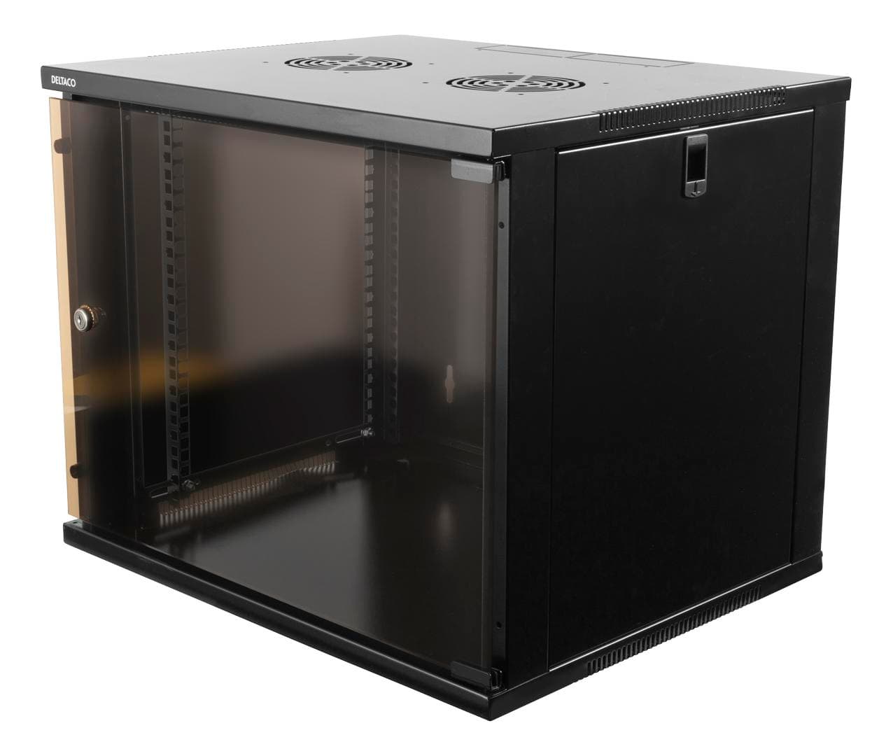 DELTACO - 19” cabinet, 9U, 540x450mm, standing or wall mount, glass door