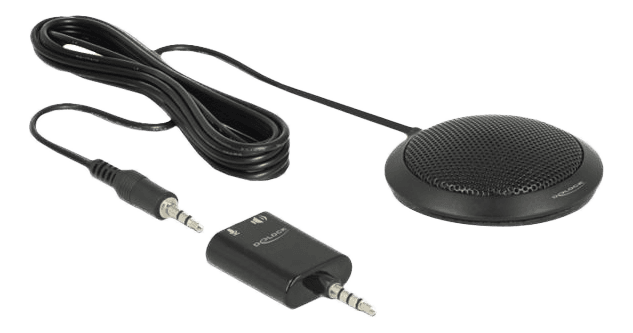 DELOCK - Rundstrålande bordskondensatormikrofon för konferens med 3,5 mm