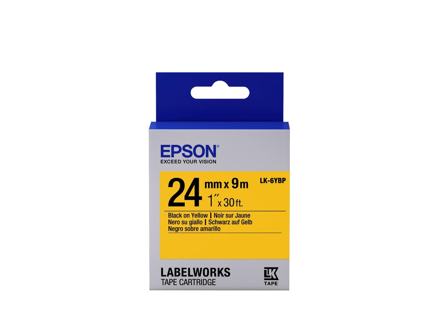 EPSON - TAPE - LK6YBP PASTEL BLK/ YELL 24/9 SUPL